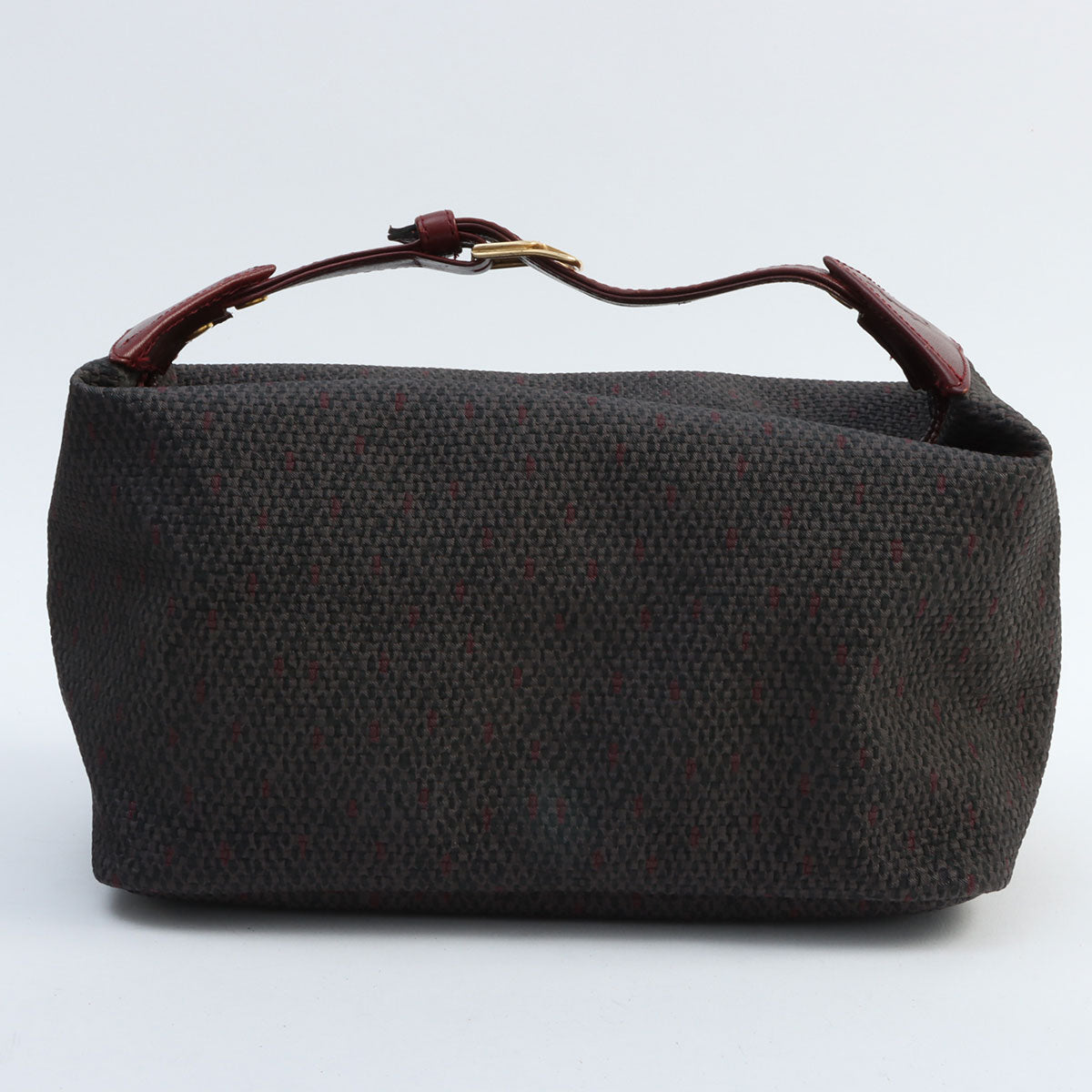 Logo Embossed Handbag Bordeaux/Brown