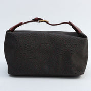 Logo Embossed Handbag Bordeaux/Brown