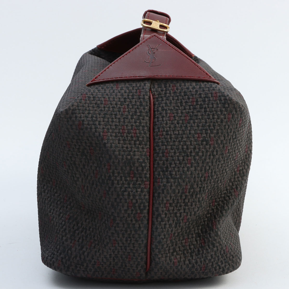 Logo Embossed Handbag Bordeaux/Brown