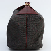 Logo Embossed Handbag Bordeaux/Brown