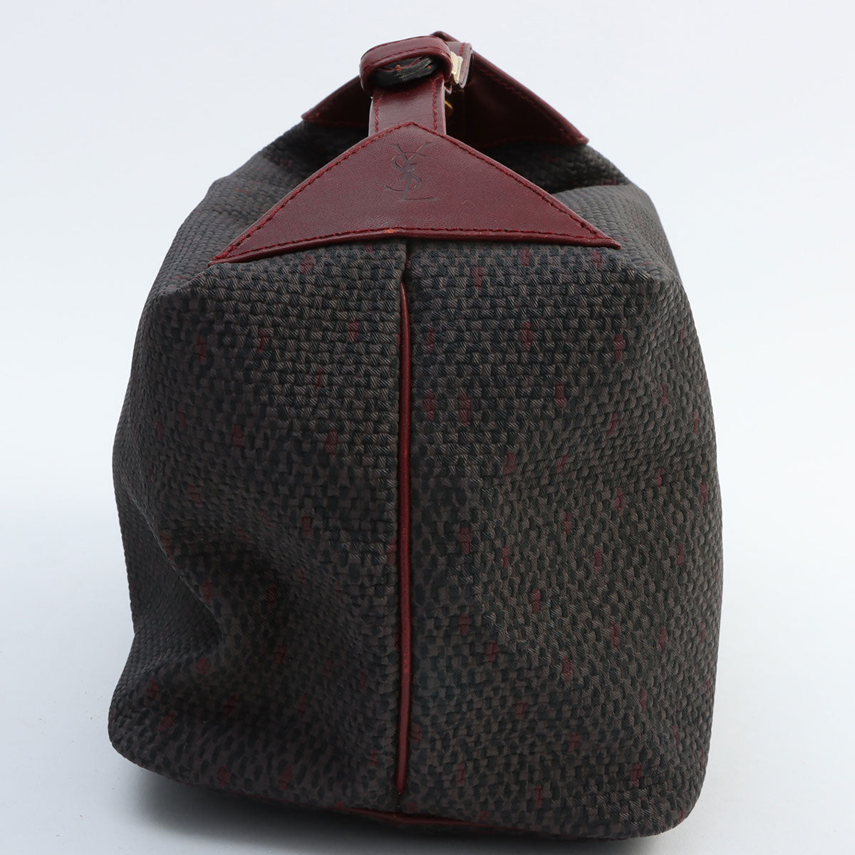Logo Embossed Handbag Bordeaux/Brown