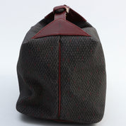 Logo Embossed Handbag Bordeaux/Brown