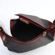 Logo Embossed Handbag Bordeaux/Brown