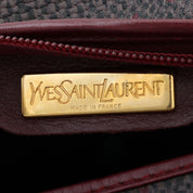 Logo Embossed Handbag Bordeaux/Brown