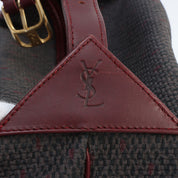 Logo Embossed Handbag Bordeaux/Brown