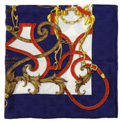 Carré 90 L'INSTRUCTION DU ROY Pattern Scarf Navy/Multi