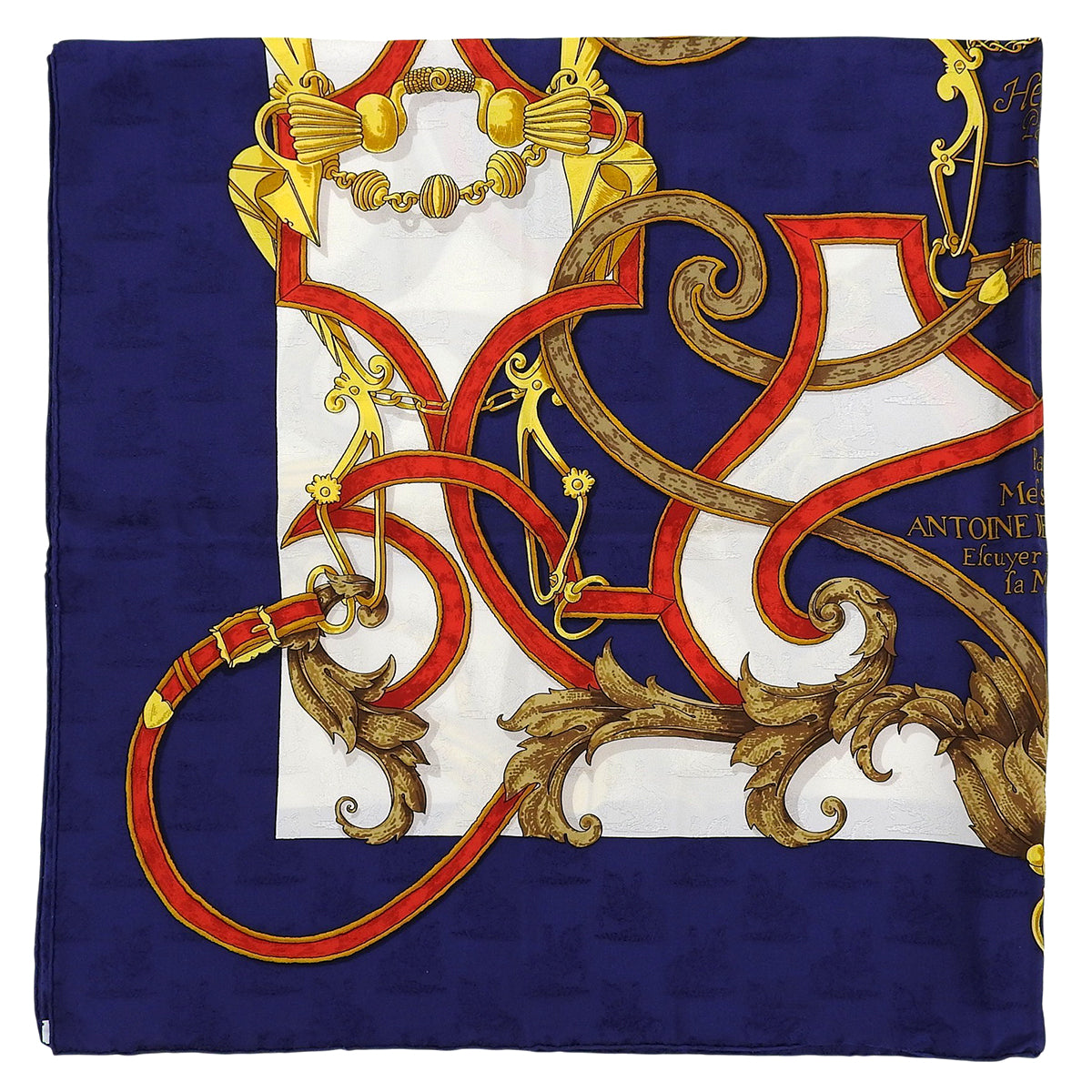 Carré 90 L'INSTRUCTION DU ROY Pattern Scarf Navy/Multi