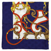 Carré 90 L'INSTRUCTION DU ROY Pattern Scarf Navy/Multi