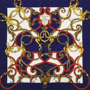Carré 90 L'INSTRUCTION DU ROY Pattern Scarf Navy/Multi