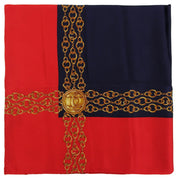 CC Mark Chain Pattern Scarf Red/Navy