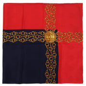 CC Mark Chain Pattern Scarf Red/Navy
