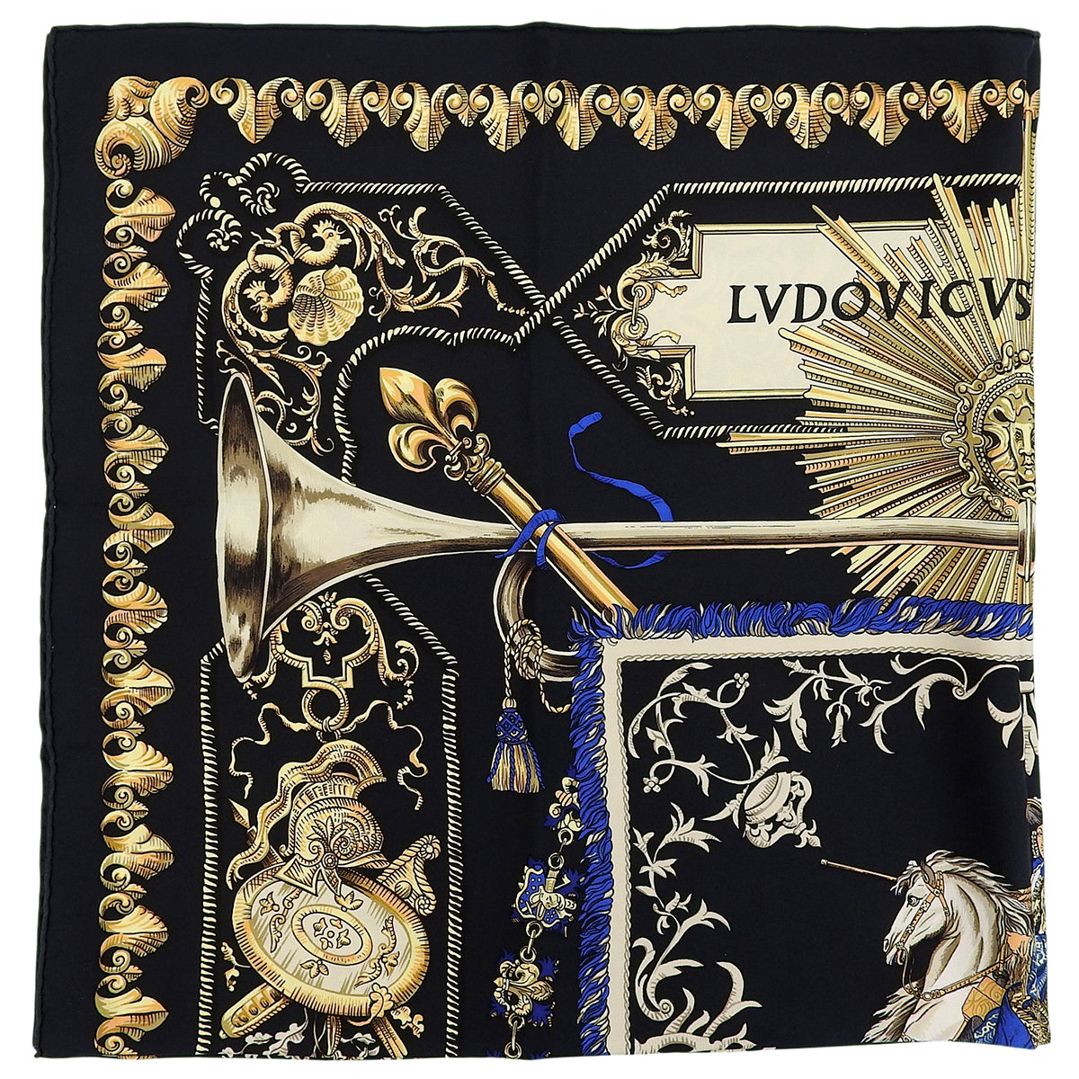 Carré 90 Lvdovicvs Magnvs Scarf Black/Yellow/Blue