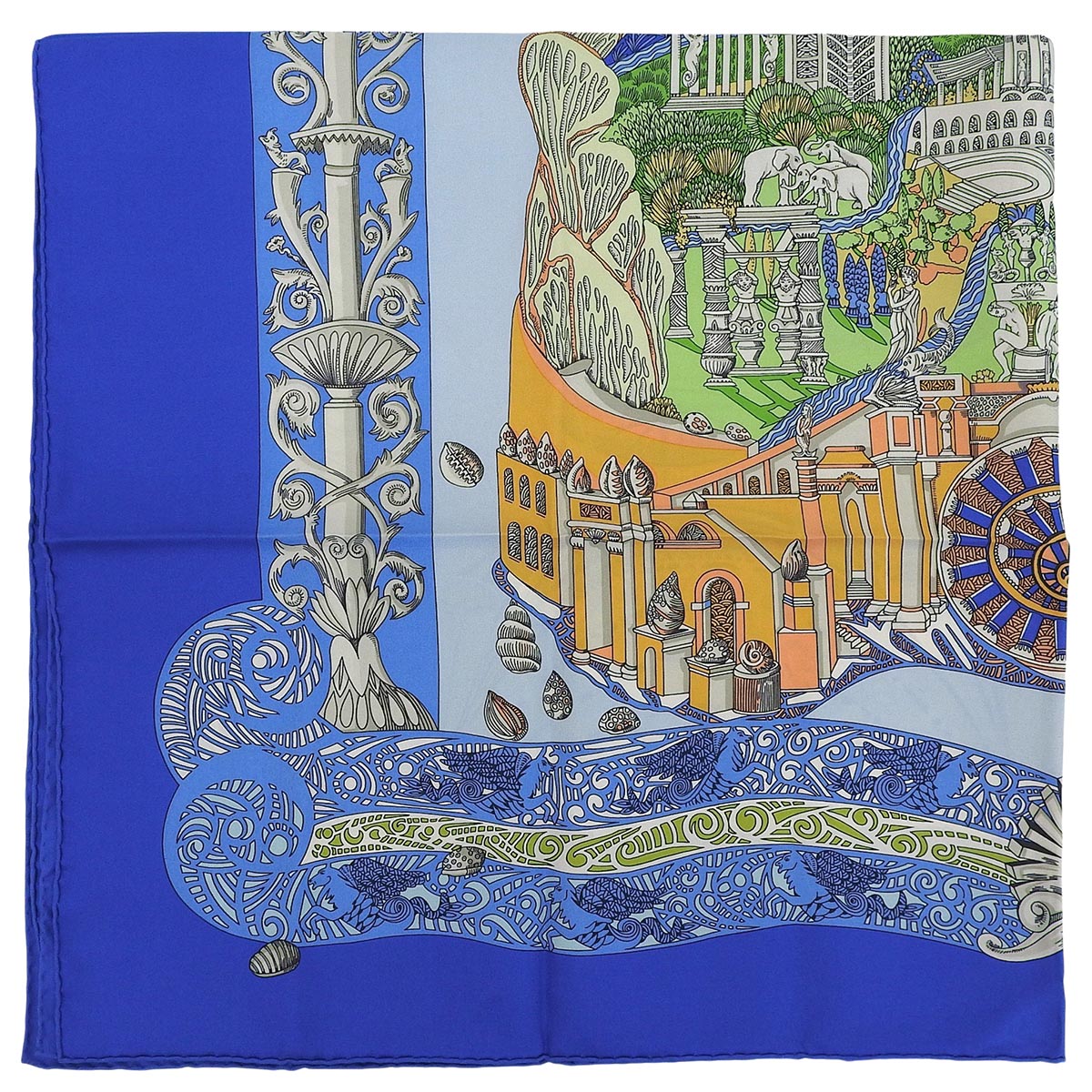 Carre 90 Atlantis Scarf Blue/Multi