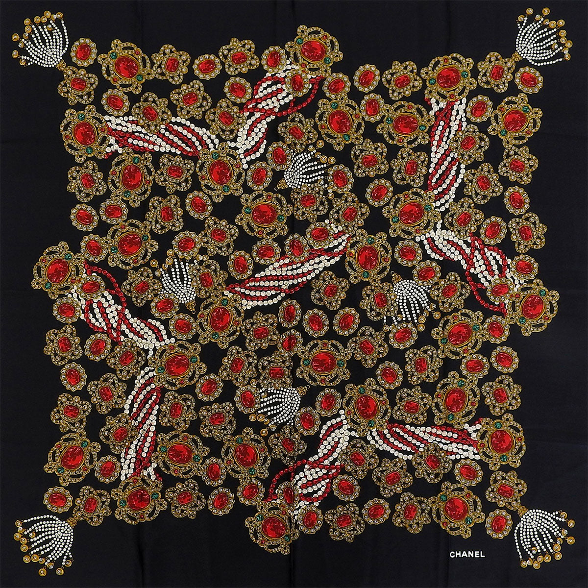Gripoix Jewel Pattern Scarf Black/Multi
