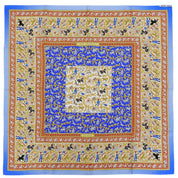 Carre 90 Chasse En Inde Scarf Blue/Multi