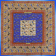 Carre 90 Chasse En Inde Scarf Blue/Multi