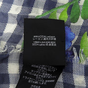 ブロックチェックフローラパターンスカーフ ネイビー/ホワイト/マルチ
