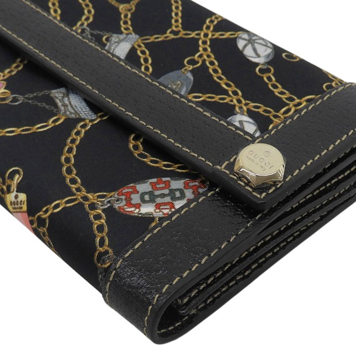 Icon Charm Long Wallet Black