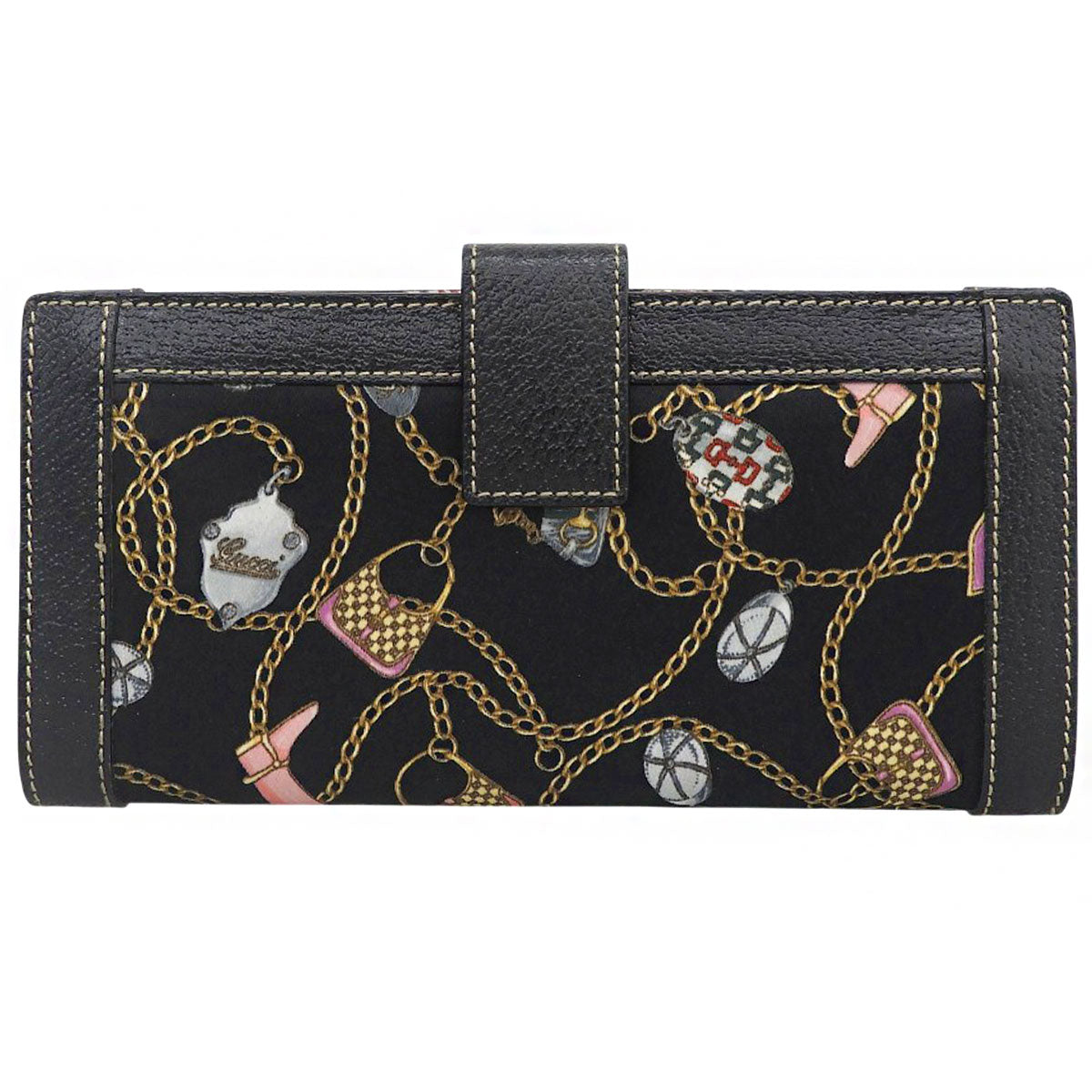 Icon Charm Long Wallet Black
