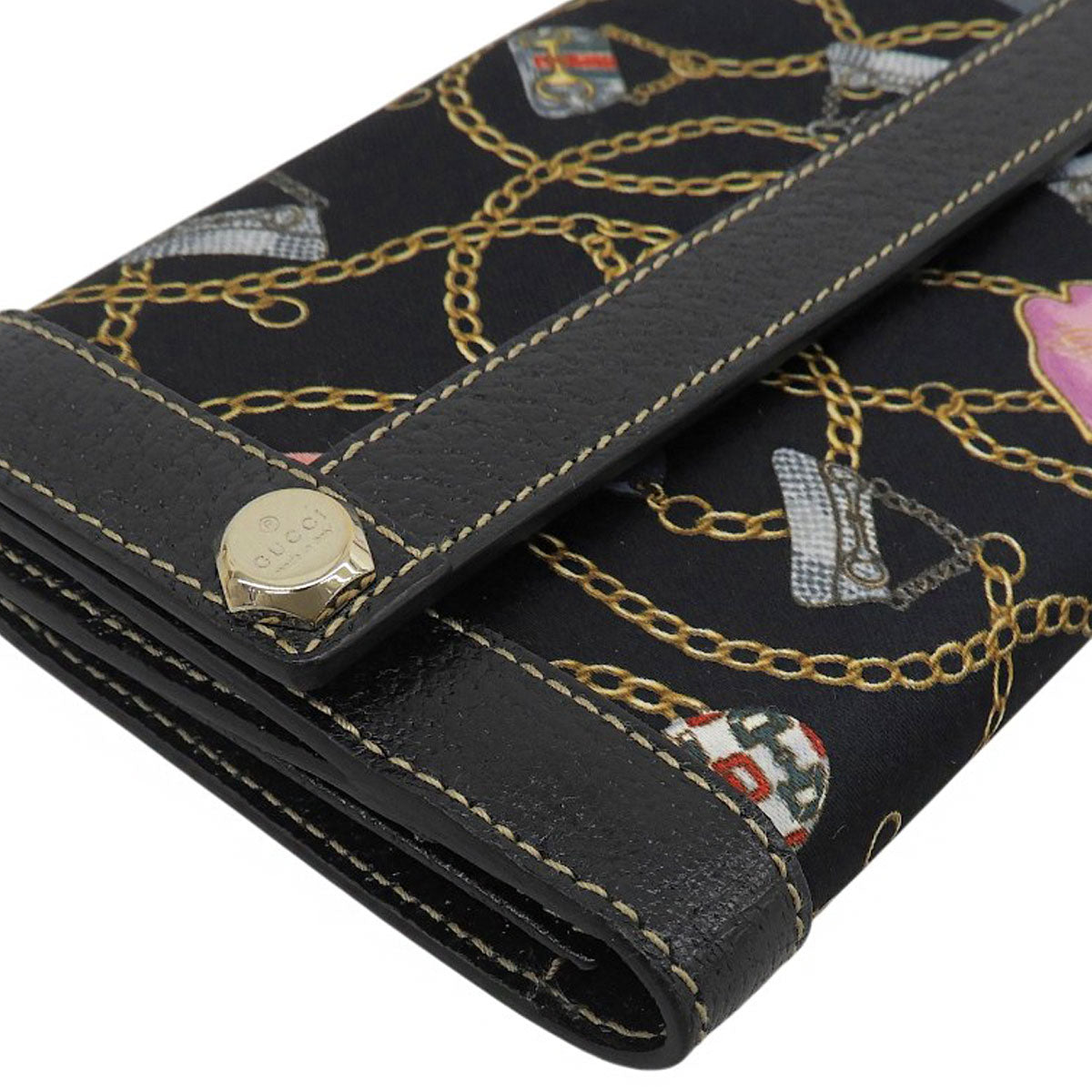 Icon Charm Long Wallet Black
