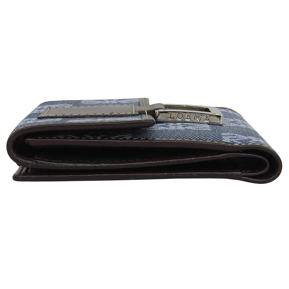 Canvas Anagram Pattern Wallet Blue/Brown
