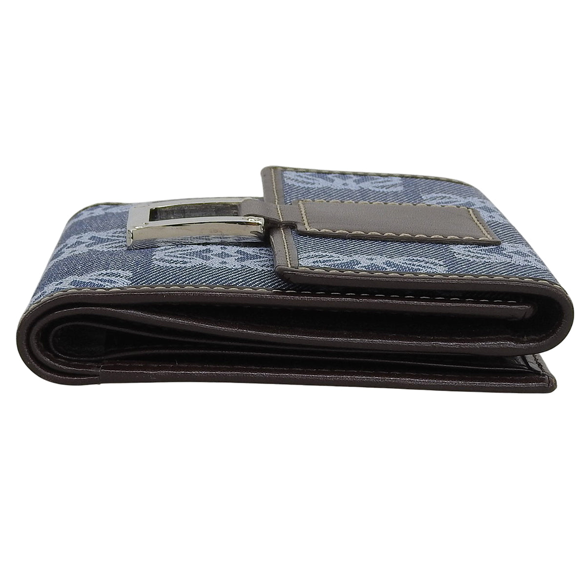 Canvas Anagram Pattern Wallet Blue/Brown