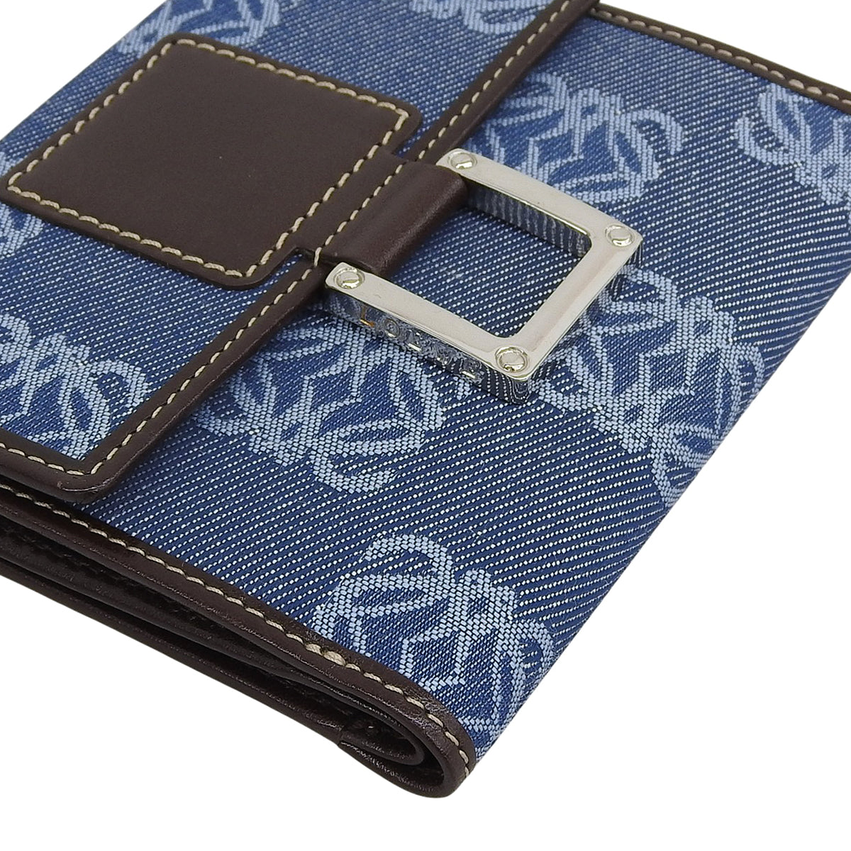Canvas Anagram Pattern Wallet Blue/Brown