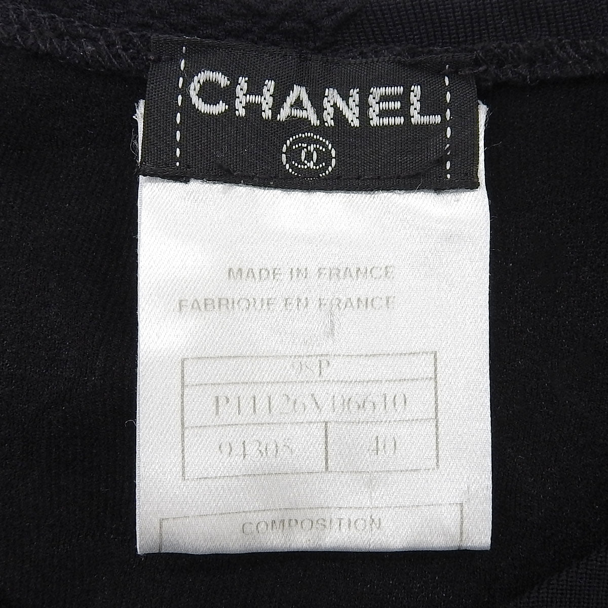 1998 Camellia Pattern T-Shirt with CC Logo Embroidery #40 Black