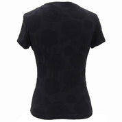 1998 Camellia Pattern T-Shirt with CC Logo Embroidery #40 Black