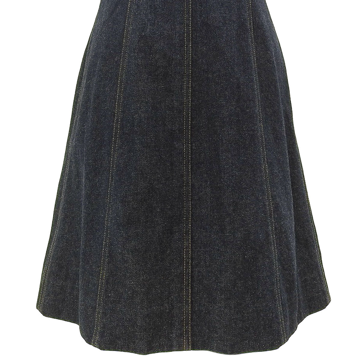 Denim CC-logo button short-sleeve dress #36 Indigo