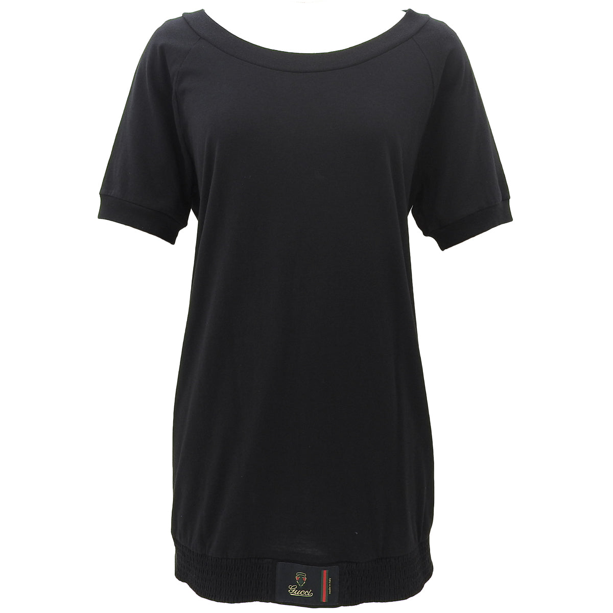 ロゴデザイン半袖ロングTシャツ #XL ブラック