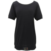 ロゴデザイン半袖ロングTシャツ #XL ブラック