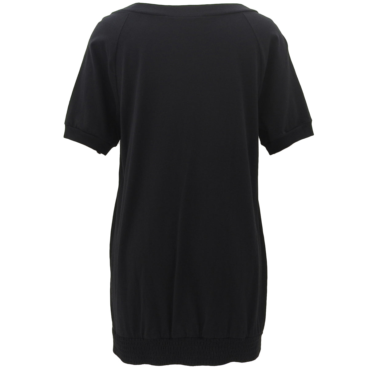 ロゴデザイン半袖ロングTシャツ #XL ブラック