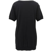 ロゴデザイン半袖ロングTシャツ #XL ブラック