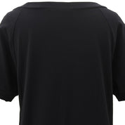 ロゴデザイン半袖ロングTシャツ #XL ブラック