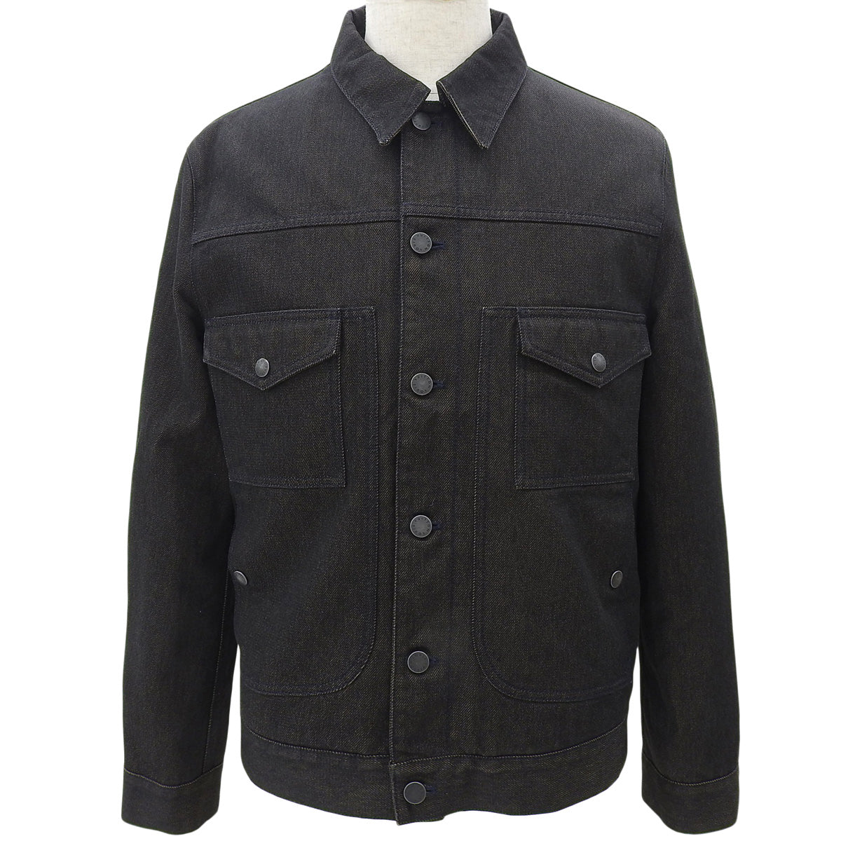 Denim Logo Button Jacket #50 Black