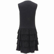 CC Mark Button Ruffled Dress #36 Black