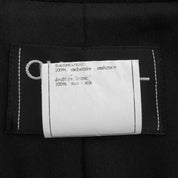 1996 Cashmere CC Mark Button Long Coat #FR38 Black