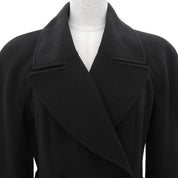1996 Cashmere CC Mark Button Long Coat #FR38 Black