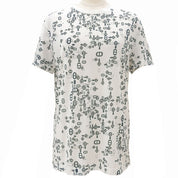 2015年製 シェーヌダンクルパターンTシャツ #XS ホワイト/ダークグリーン