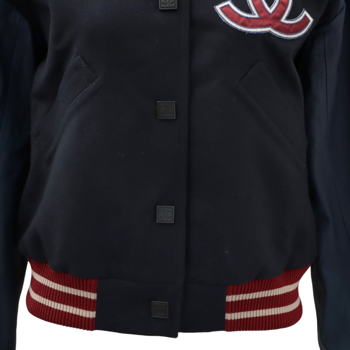 2004年款 运动系列CC标志贴布棒球夹克 #36 海军蓝/酒红色