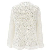 Lace CC Mark Button Cardigan #46 White