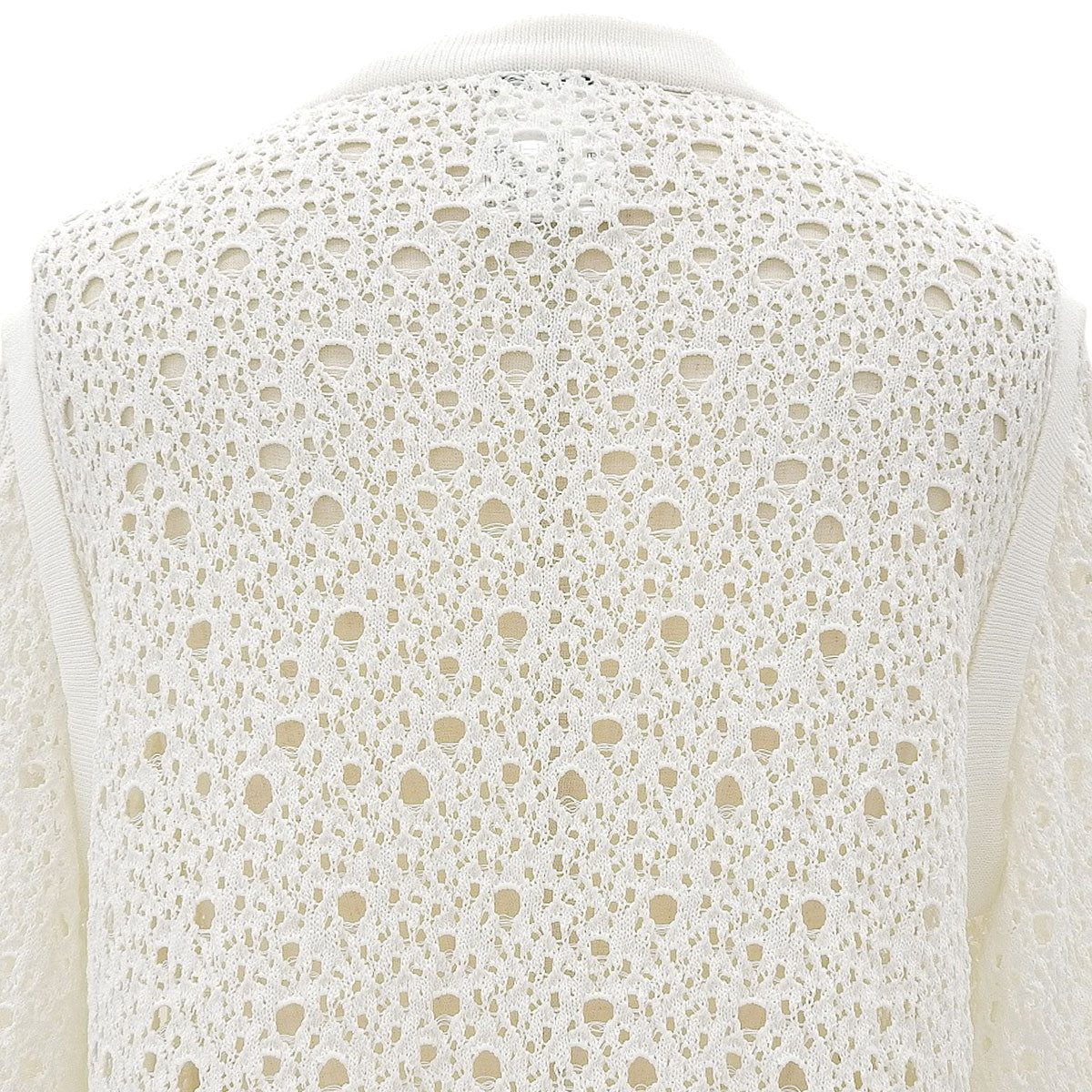 Lace CC Mark Button Cardigan #46 White