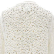 Lace CC Mark Button Cardigan #46 White