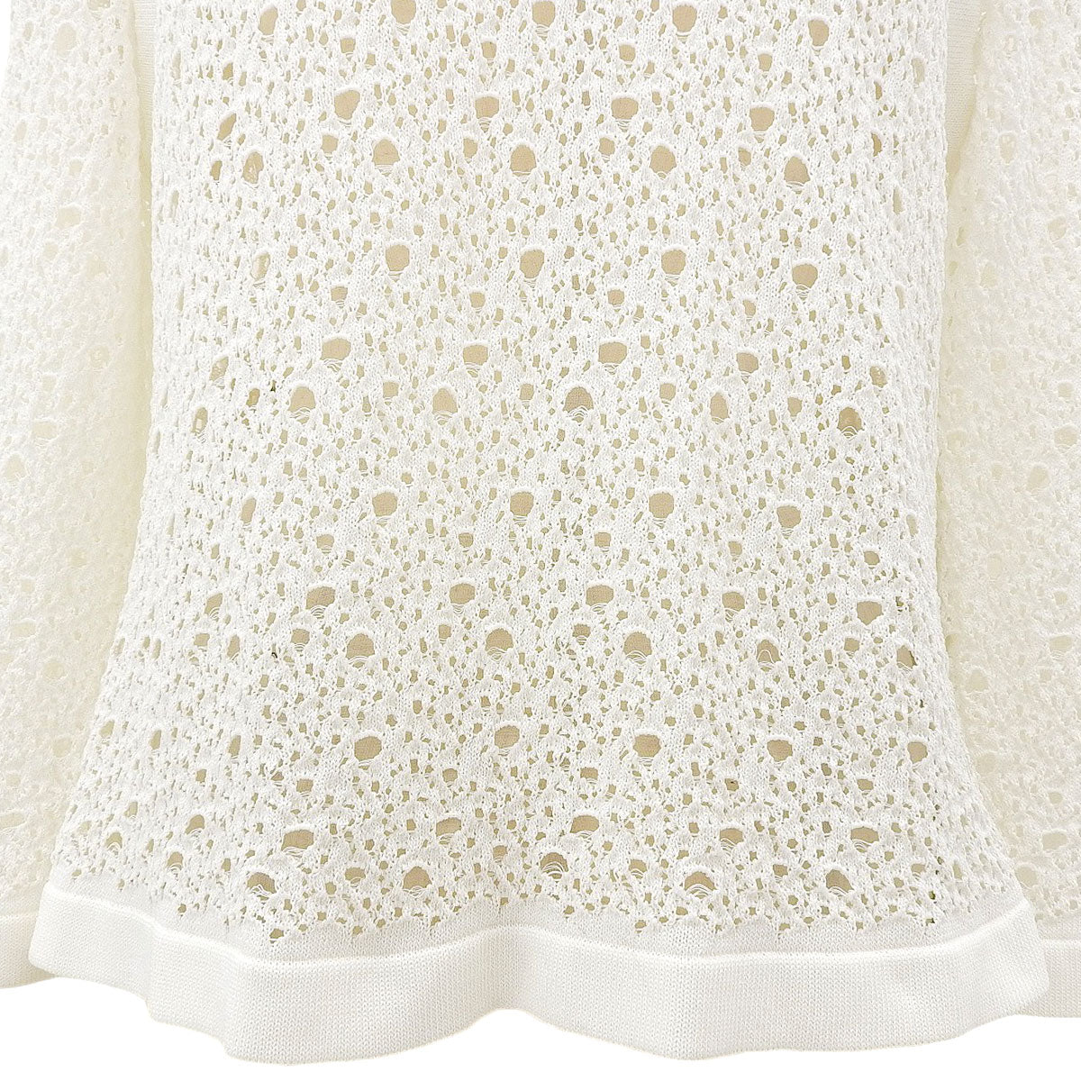 Lace CC Mark Button Cardigan #46 White