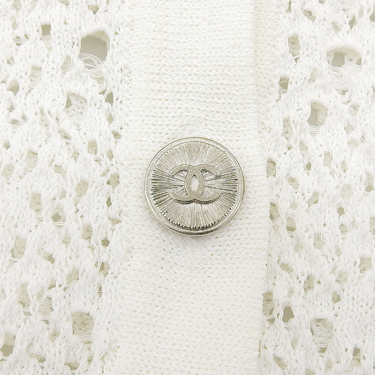 Lace CC Mark Button Cardigan #46 White