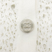 Lace CC Mark Button Cardigan #46 White