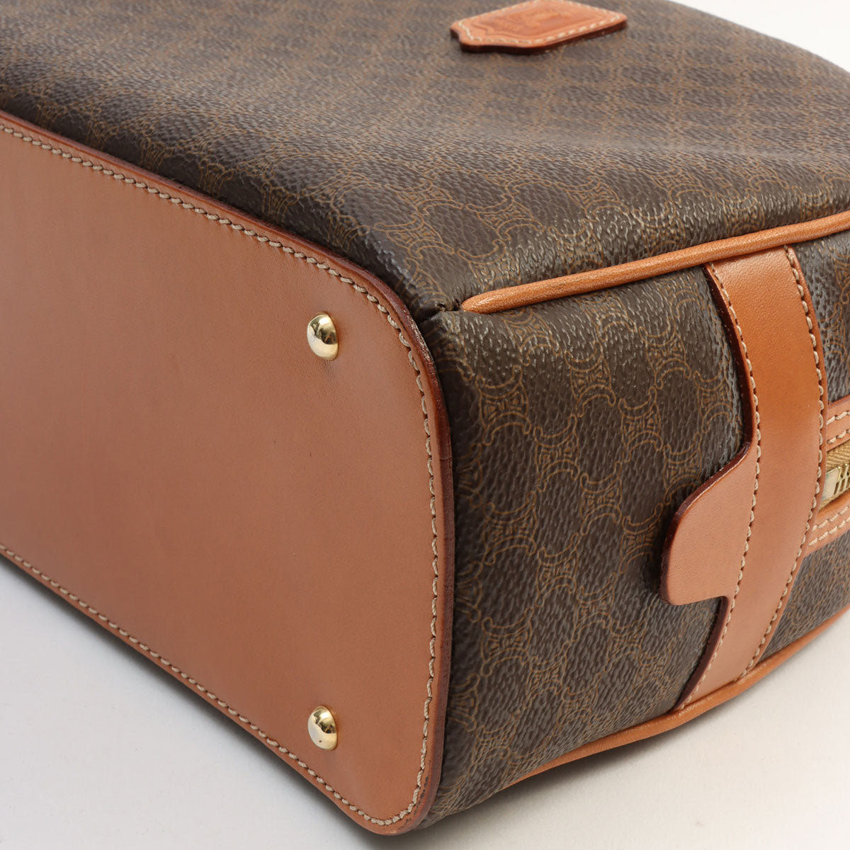 Macadam Pattern Logo Embossed Handbag Brown