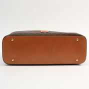 Macadam Pattern Logo Embossed Handbag Brown