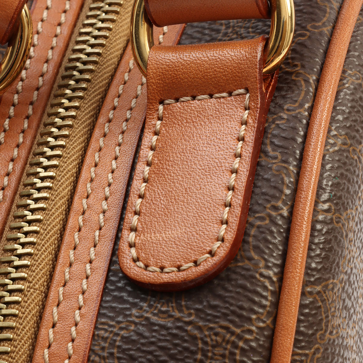 Macadam Pattern Logo Embossed Handbag Brown